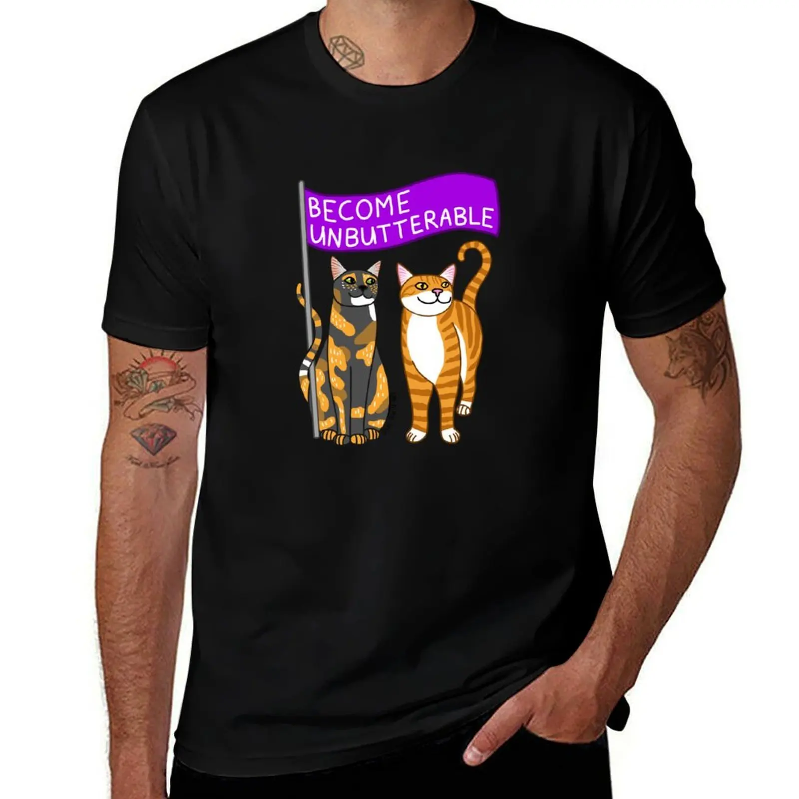 Become Unbutterable - Jorts and Jean, par JesseIrwinArt T-shirt à motif abstrait imprimé