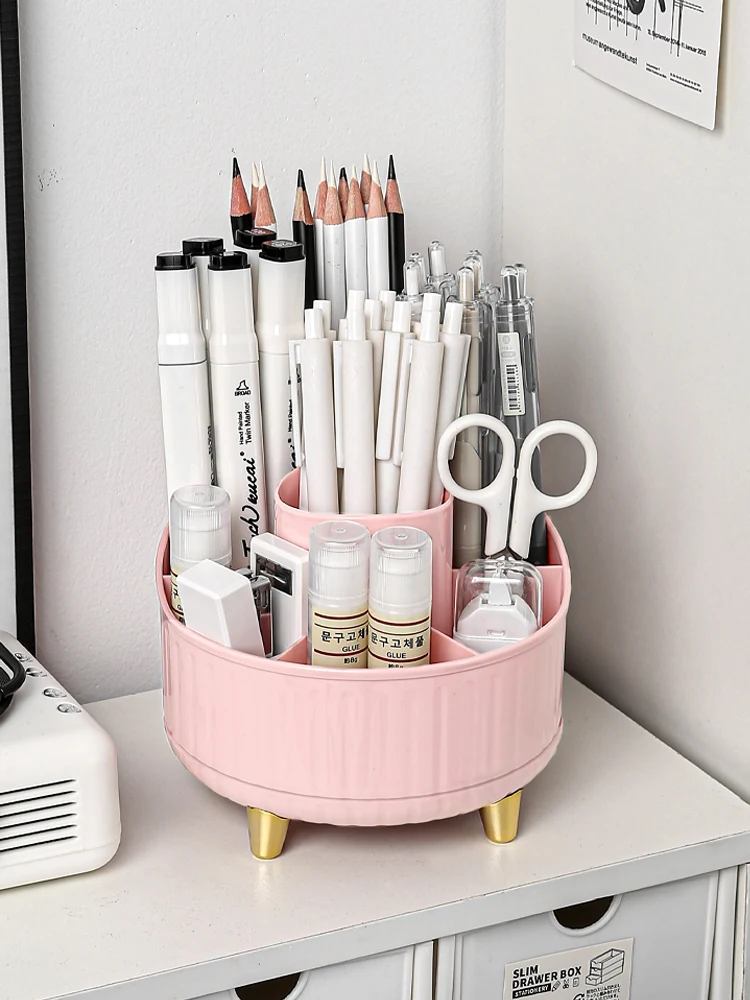 Multifunctional Desktop Rotating Makeup Brush Storage Box, Cosmetics Rack, Desktop Vanity, Eyeshadow Brush, Lipstick Box, Pen Holder