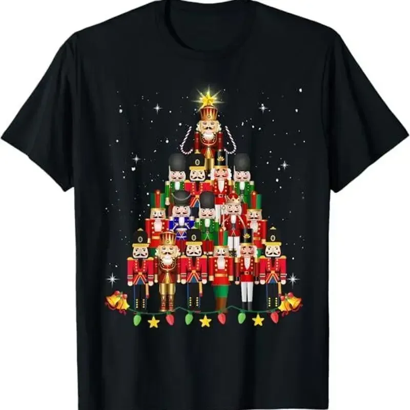 Funny Nutcracker Christmas Tree 2024 for Men Women Kids T-Shirt