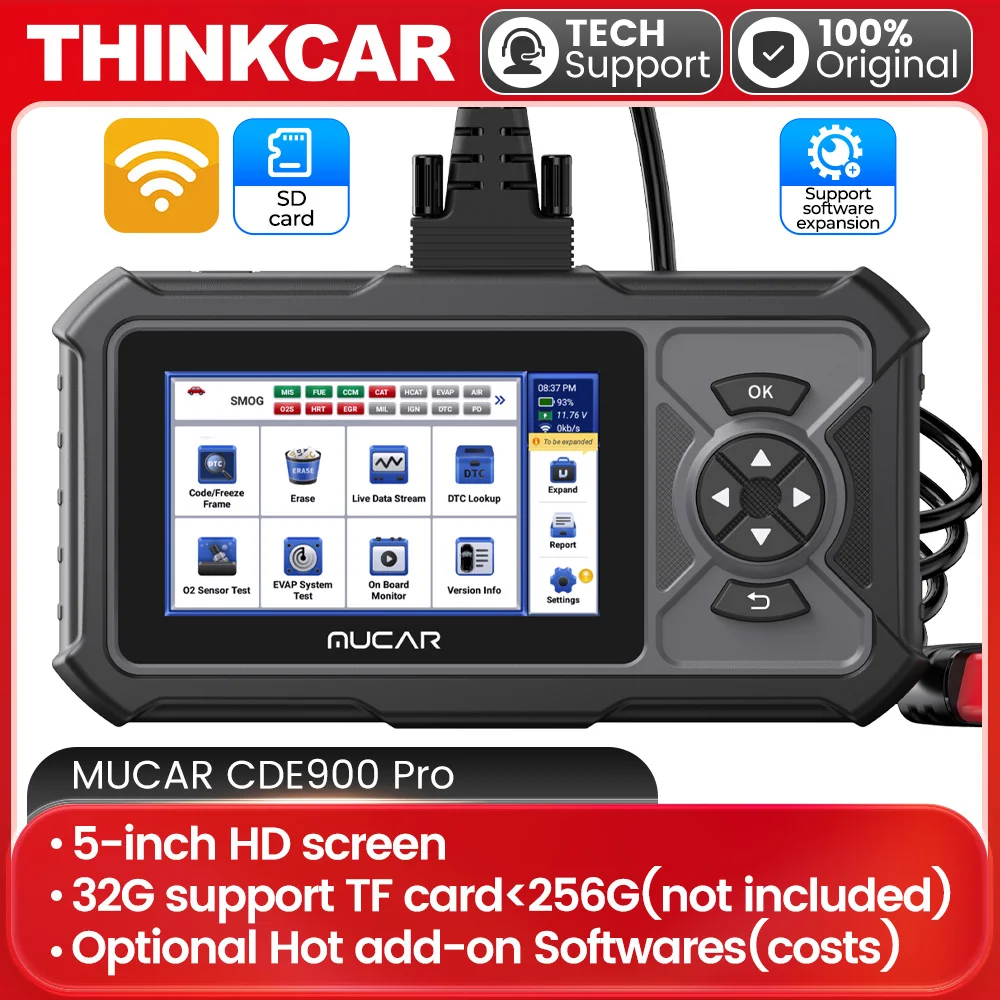 MUCAR CDE900 PRO OBD2 Scanner Diagnostic Scan Tool, Full OBDII Car Code Reader with Multiple Add-on Software Car Scanner 32G ROM