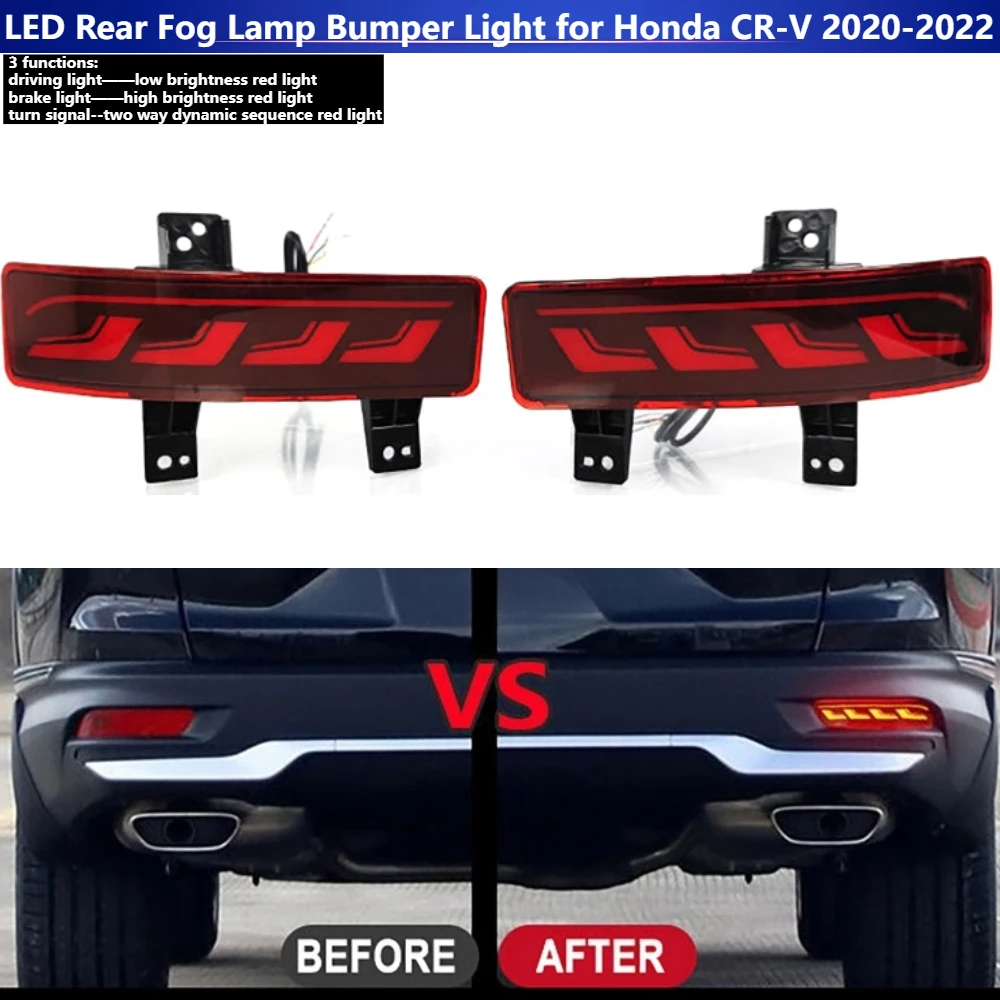 

LED Rear Bumper Reflector Fog Light Driving Brake Turn Signal Lamp for Honda CR-V 2020-2022