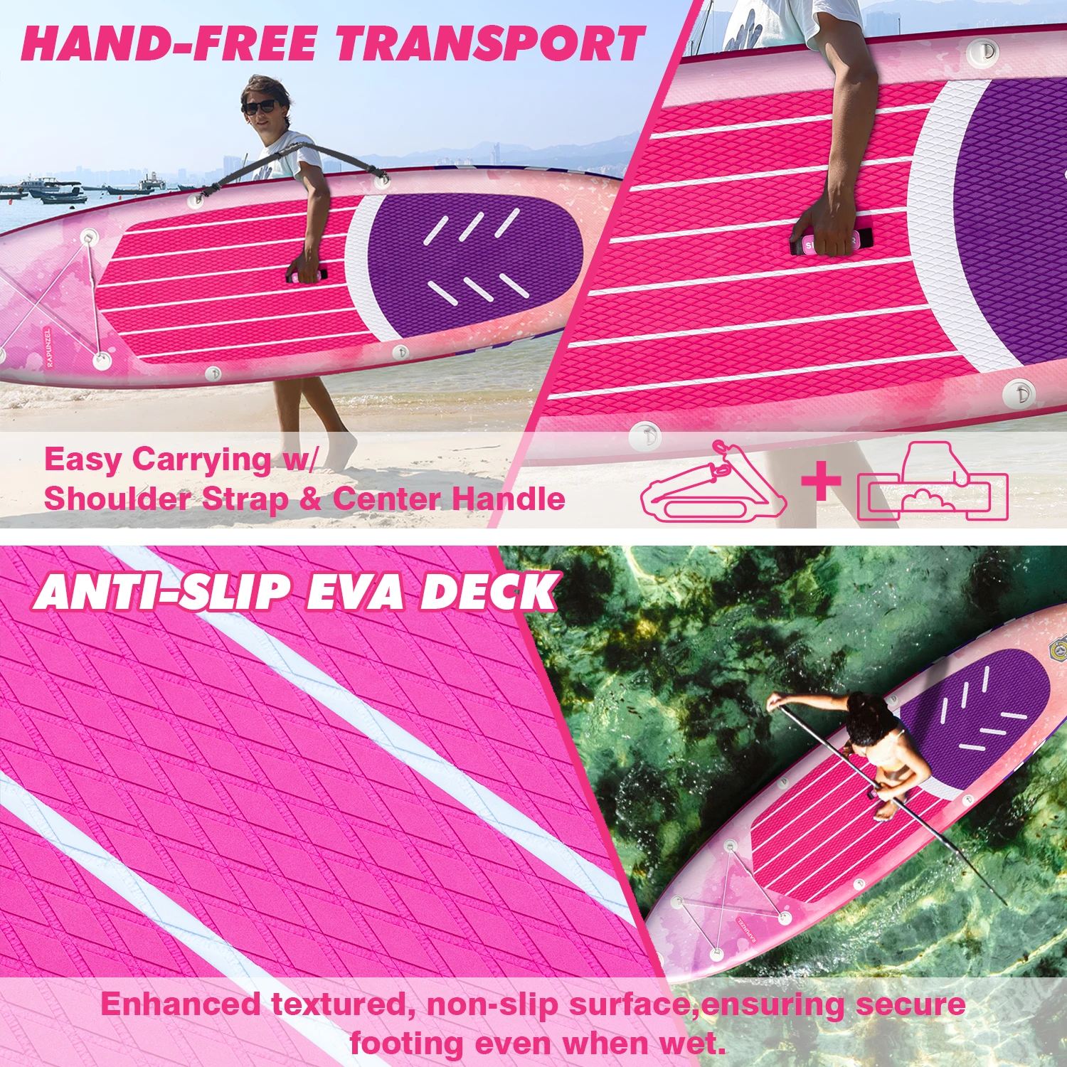 SKATINGER Inflatable Paddle Board 11'x33''x6'' for Adults Waterproof Standing Style SUP Board with Accessories for Aquatic Use