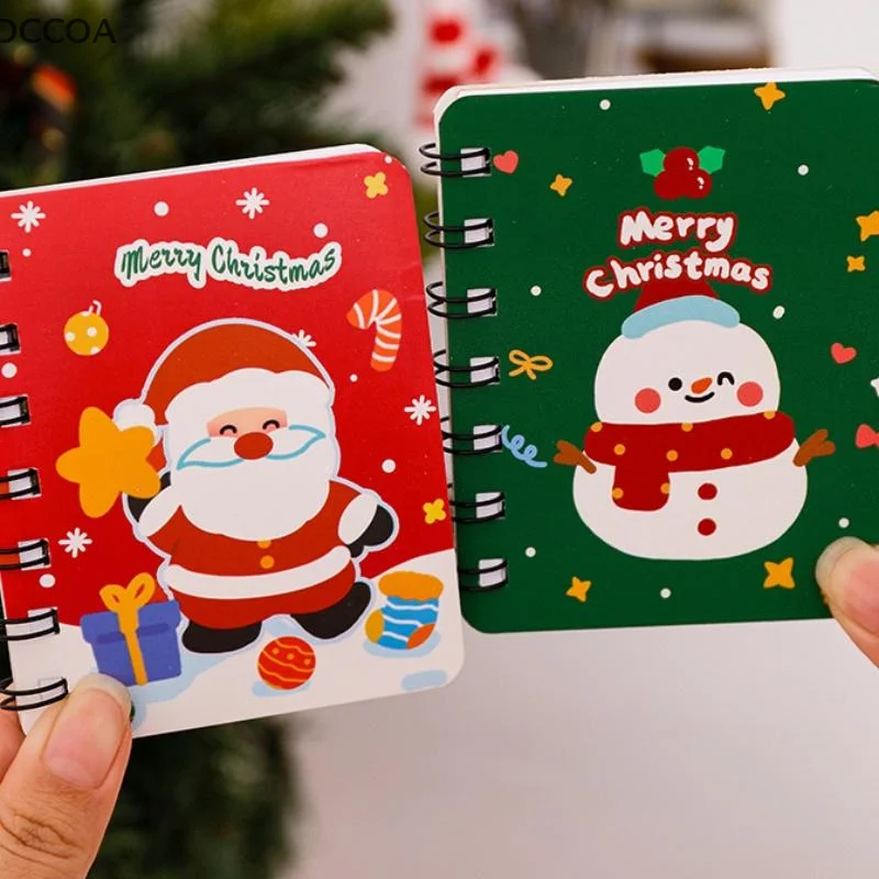 

1/4 шт. A7 мини-дневник, карманный блокнот, рождественский снеговик, Санта-Клаус, блокнот с катушкой лося, студенческие канцелярские принадлежности, призы, подарок