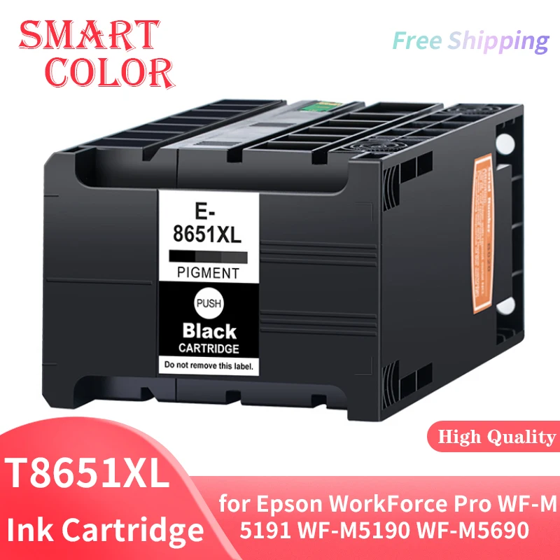 1PCS/3PCS/5PCS/8PCS Compatible Ink Cartridge T8651 XL Pigment ink for Epson WorkForce Pro WF-M5191 WF-M5190 WF-M5690 Printer