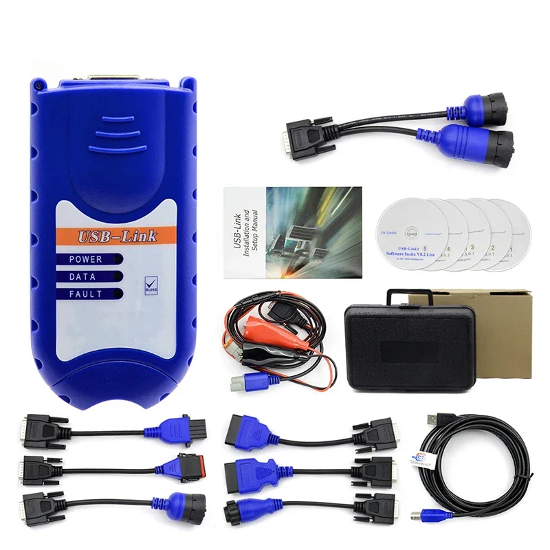 

Для NEXIQ USB Link 125032 Дизельный грузовик Диагностика интерфейса Сверхмощный сканер Диагностический инструмент USB Link OBD2 Сканирование кода 12 В 24 В