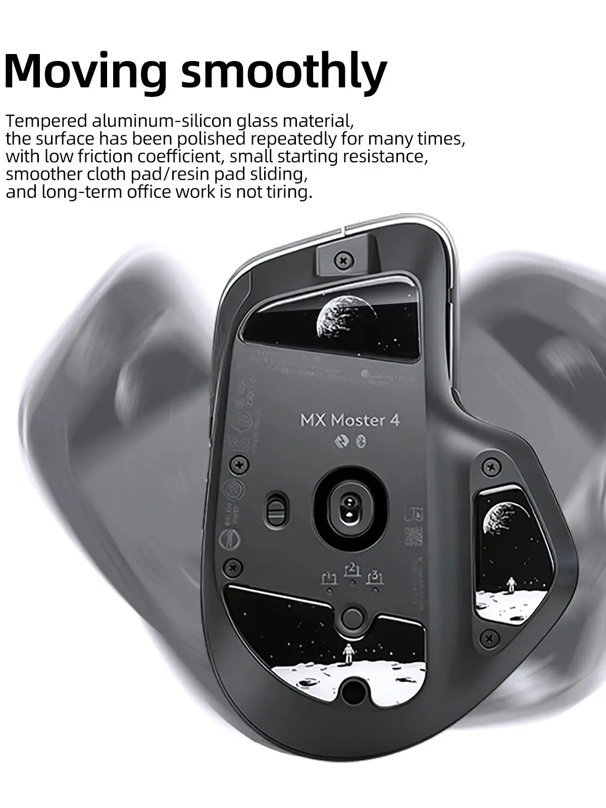 Ślizgacze do myszy UCONS Glass Mouse Skates dla Logitech MX Master 4, gładkie, trwałe, cienkie, z zakrzywionymi krawędziami 2.5D, akcesoria do myszy gamingowej — zdjęcie produktu 7