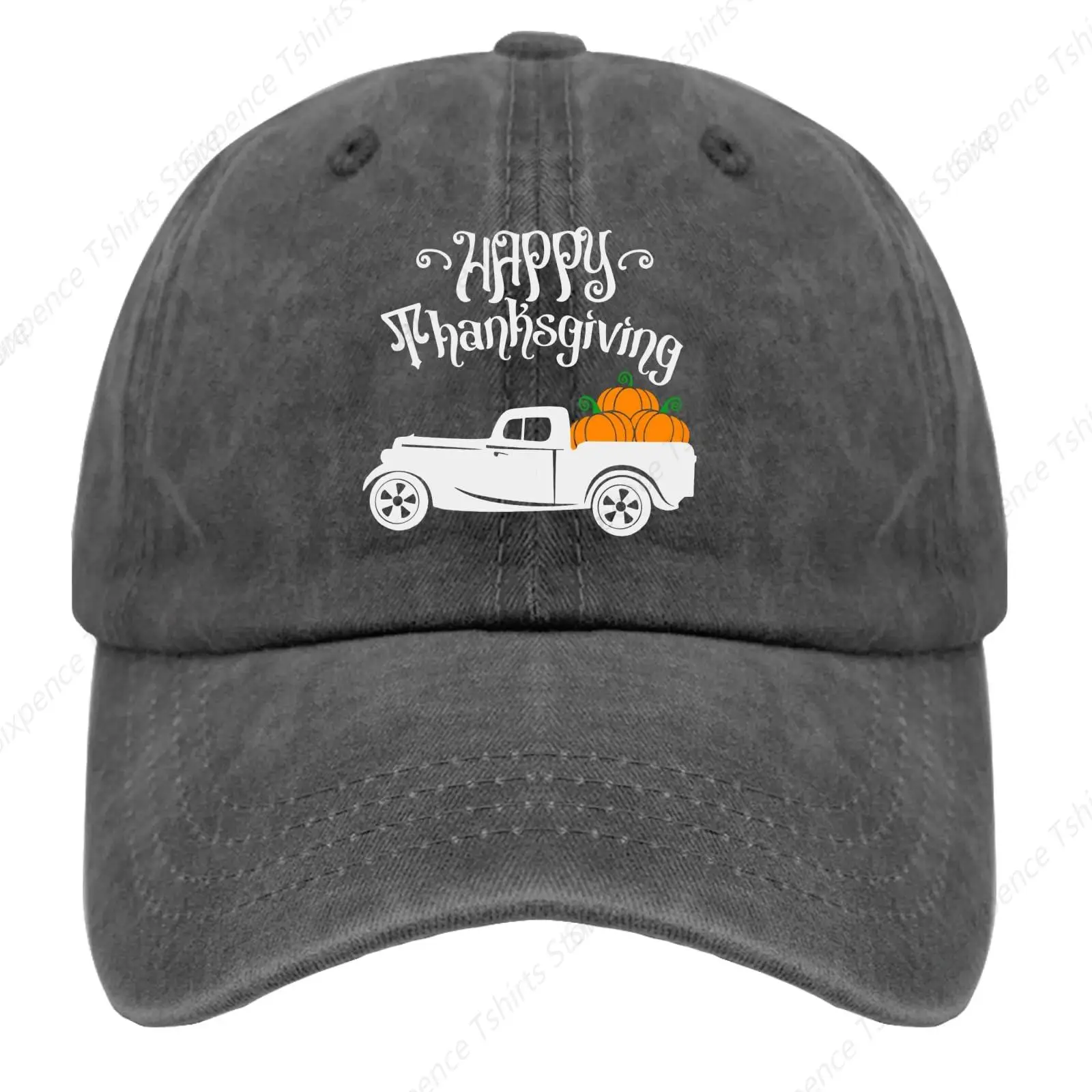 Happy Thanksgiving The Car Had A Load of Pumpkins Hat for Women Baseball Cap Fashion Washed Dad Hat