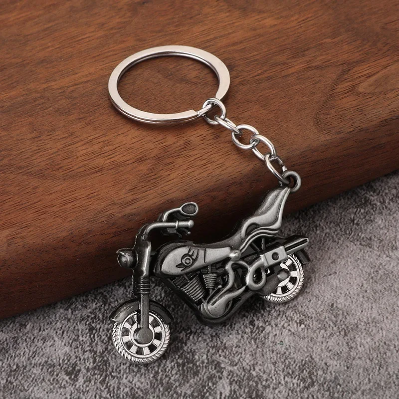 Cartoon Cool Motorcycle Toy Keychain Creative Motorcycle Car Bag Pendant Small Gift for Men and Women