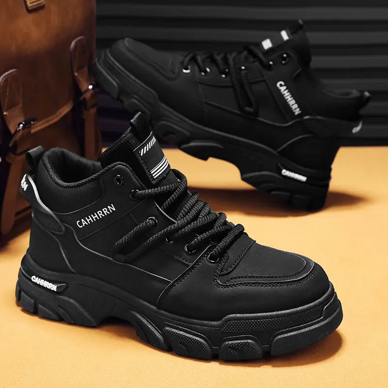 

Мужские высокие туфли из натуральной кожи, высокое качество, новинка весны 2025 года, британские винтажные спортивные повседневные уличные походные рабочие ботинки