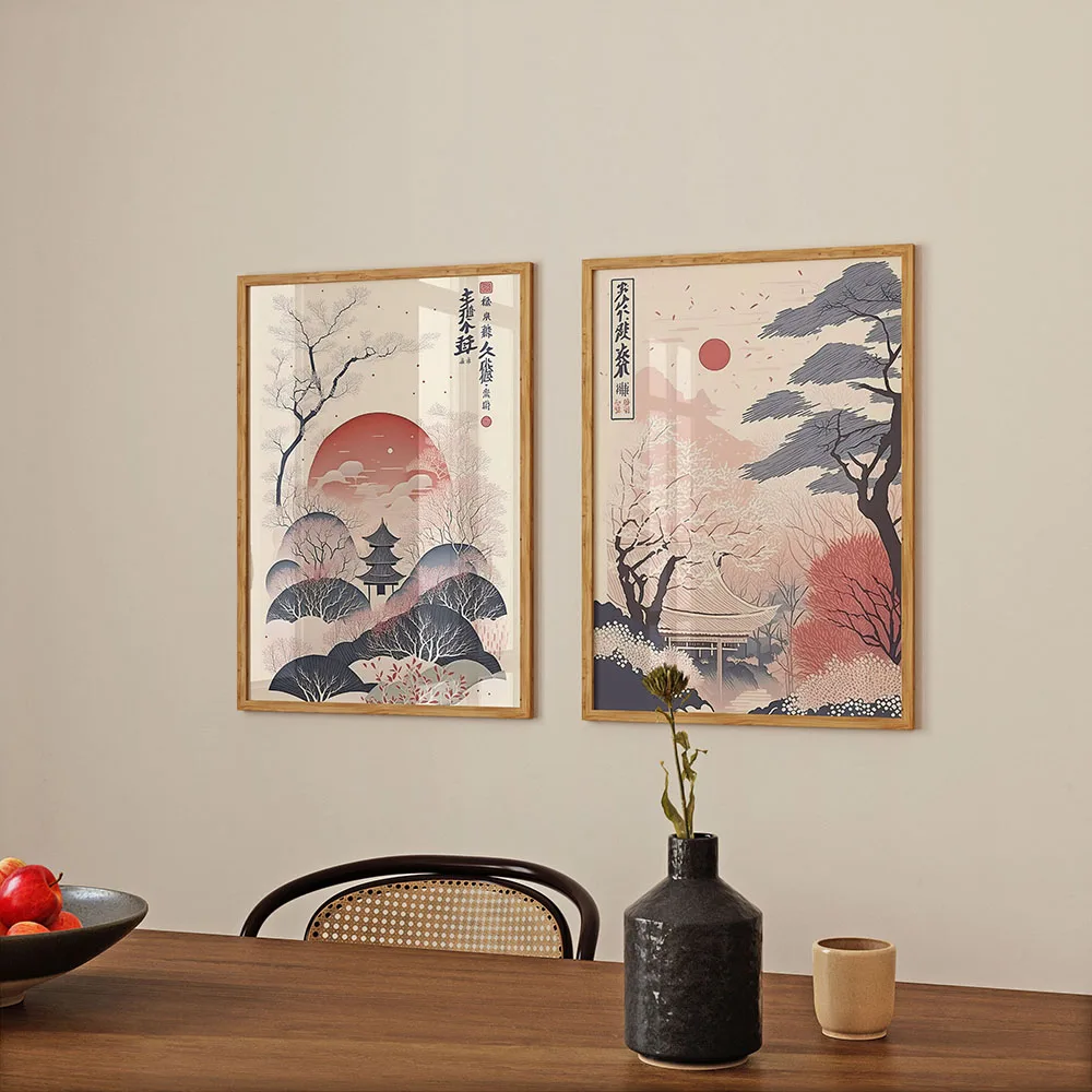 Japanese Decoration Mountain Sunset Tokyo Scenery Poster 50x70cm HD Printed Canvas Painting Wall Art Pictures On The Wall Decor