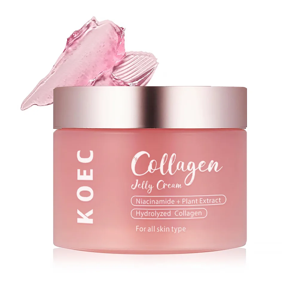 100ml KOEC Skincare Collagen Jelly Cream Hydrating Firming Smoothing Gel Hydrolyzed Collagen Niacinamide Squalane Plants Extract