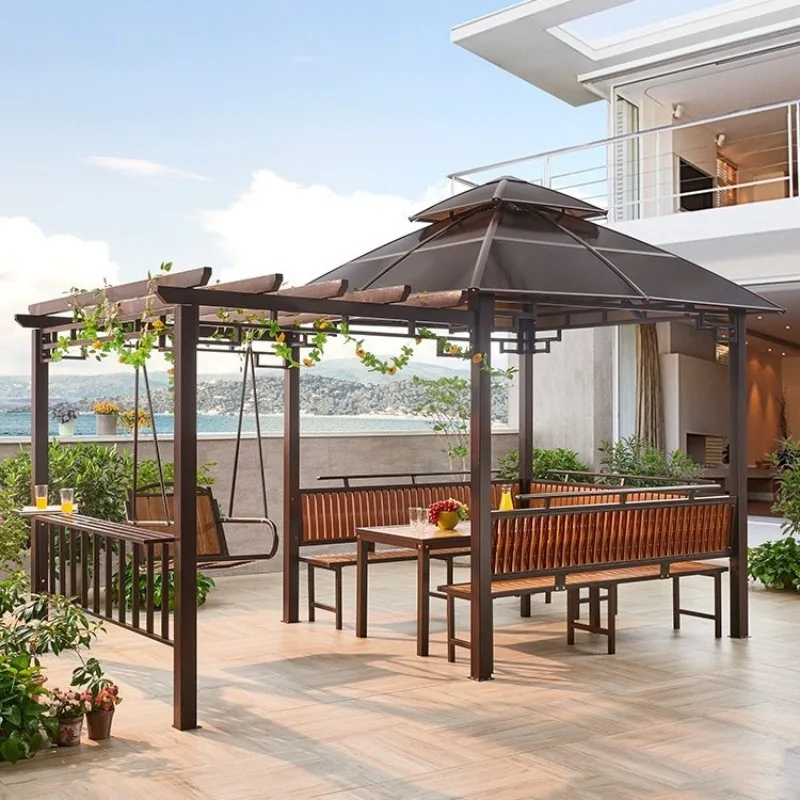 

Grape rack courtyard sun board outdoor simple sunshade canopy wrought iron table and chairs