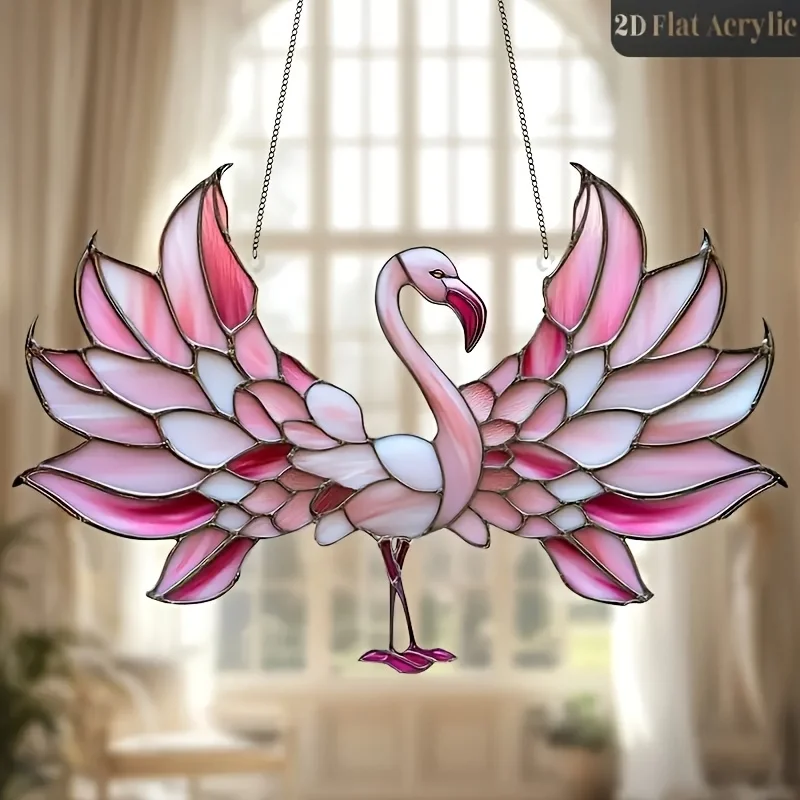 1 Piece Of Flat Printed Bright Pink Flamingo 11.81 X 7.83 Inch Acrylic Garden Sunglasses, 2D Graphic Design, Sweet Style