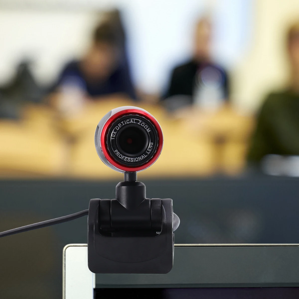 

1.3Mp Computer Webcam Usb Microphone Flexible Neck Plug-And-Play Pc Camera Durable Cmos Sensor For Broadcasting Black