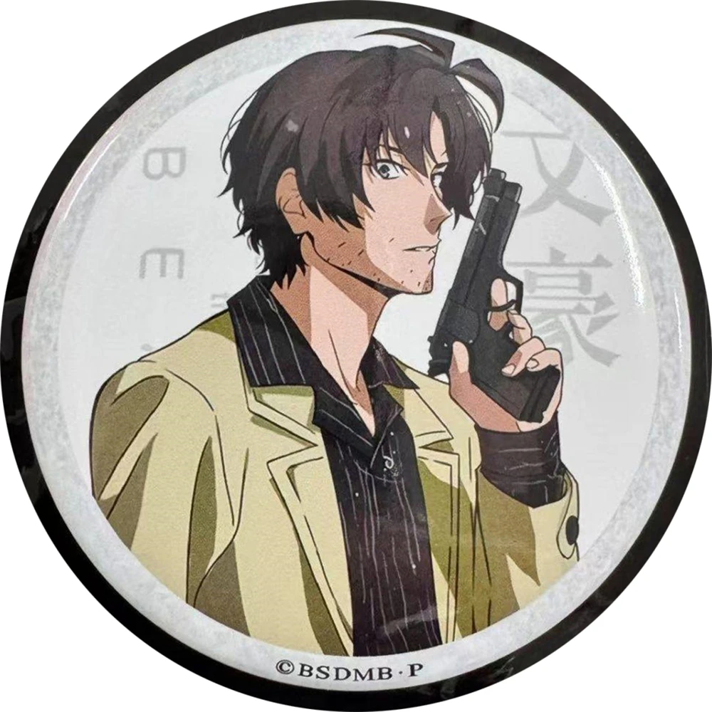 58mm Anime Dazai Osamu Nakajima Atsushi Izumi Kyouka Ryunosuke Akutagawa Cosplay COSTUME Badge Pin SPTE Tinplate Brooch﻿ Prop - view 6