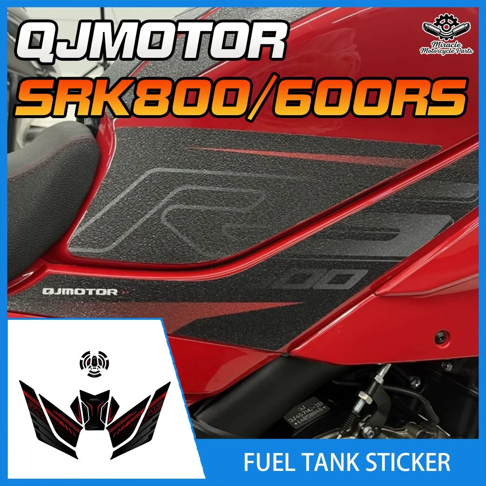 Anti-slip fuel tank sticker, herringbone pattern, anti-wear and anti-scratch protective film for QJMOTOR SRK600RS and SRK800RS