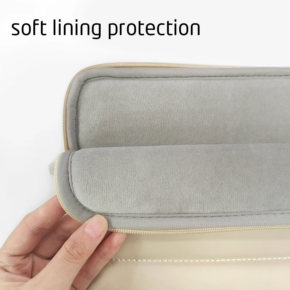 حقيبة كمبيوتر لوحي مقاس 9-11 بوصة، غطاء حماية أنيق باللون البيج وبطانة ناعمة لجهاز iPad Air Pro، وSamsung Tab، وحقيبة الكمبيوتر اللوحي