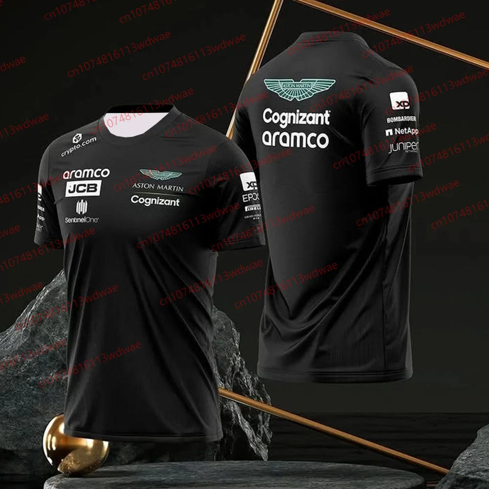 

Aston Martin T-shirt Racing Team Training Suit Street Style Motorcycle shirt Fernando Alonso 14 Kit Man Women Short Sleeve Tee