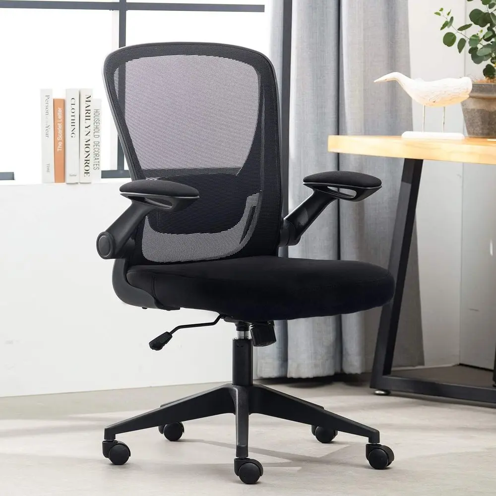 

Home Oice Chair,Ergonomic Desk Chair,Mesh Computer Chair Back Comort Chairs with Lumbar Support and lip-up Arms,Black