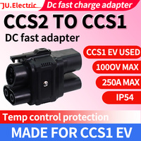 JUElectric 250A CCS2 to CCS1 DC/AC Adapter CCS2 Charger to CCS1 EV Electric Vehicle Charger DC Fast Ev Charging Adapter