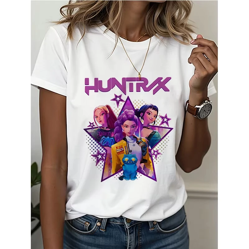 Kpop Demon Hunters Saja Boys Band Tiger Camiseta de manga corta, camiseta informal de verano, camiseta de moda para hombres y mujeres, ropa de calle