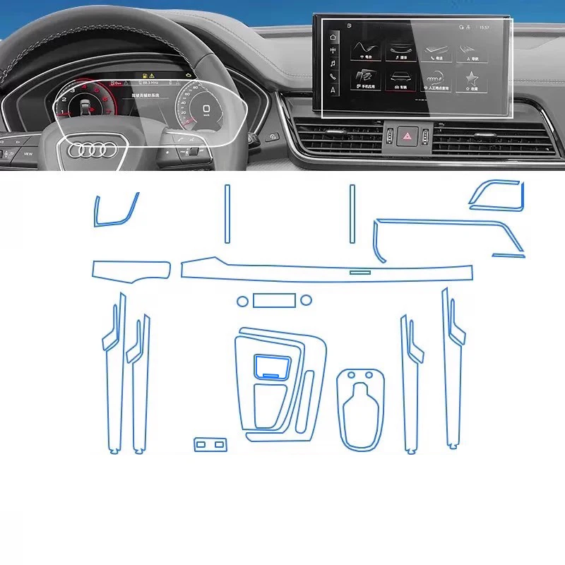 

For Audi Q5 Q5L 2025 Tpu Transparent Film Car Interior Sticker Center Console Touch Screen Door Car Accessories