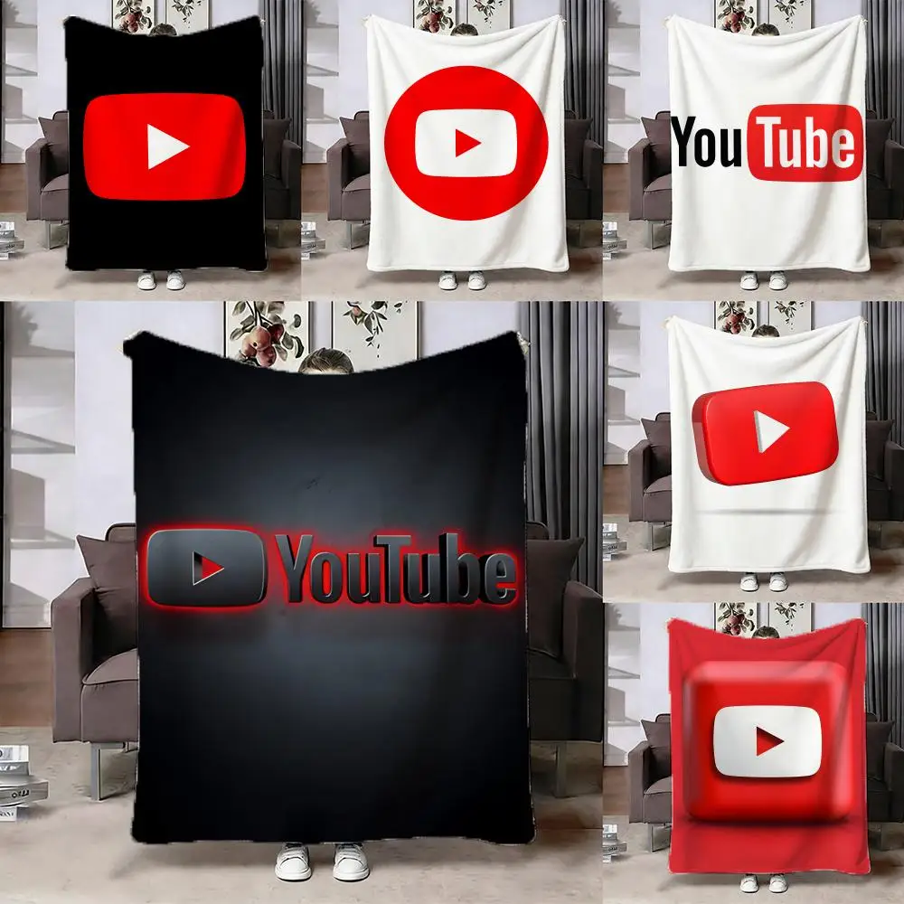 

Двусторонний уютный фланелевый плед YouTube Throw, легкий, приятный для кожи, теплый, для дивана, кровати, офиса, путешествий, на все сезоны