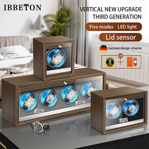 럭셔리 우드 워치 원더 하이엔드 자동 시계 상자, 마부치 모토 기계식 시계 캐비닛 시계 보관함 포함, 2x4x6 슬롯