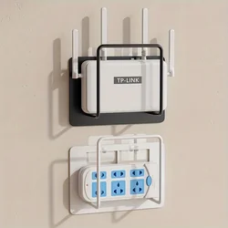 Easy To Install Non Drilling Wall Mounted Router Bracket - Stylish White Cast Iron, Multi-purpose Storage Rack