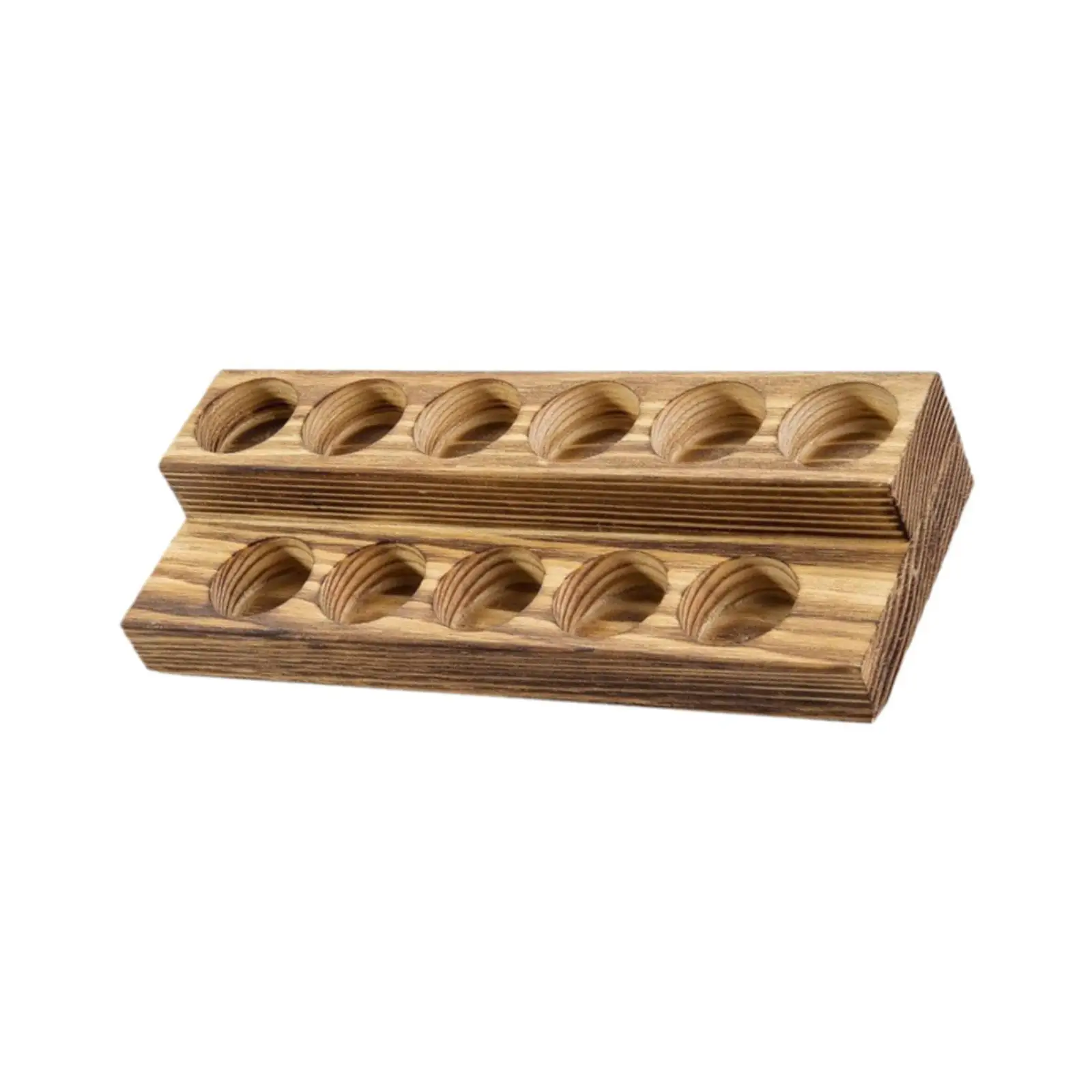 Essential Oil Bottle Shelf Organizer Rustic Wood Two Tier Holder Display Rack for Bedroom Table Countertop