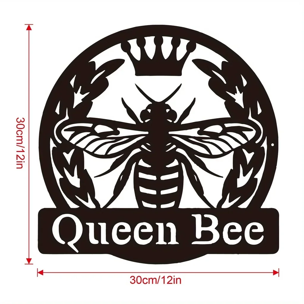 HELLOYOUNG Bee Queen Monogram metalowa ściana znak do zawieszenia idealnym dekoracje ścienne do ogrodu na Patio lub sztuki prezent na parapetówkę