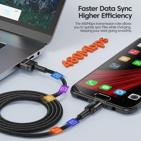 Toocki Micro USB-кабель 2,4 А для быстрой зарядки и передачи данных — детальный вид товара