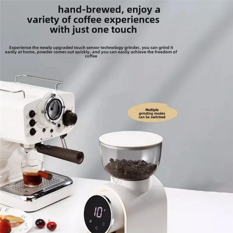 

A99G-Automatic Electric Coffee Grinder Burr Mill With Visual Bean Storage For Espresso American Coffee UK Plug