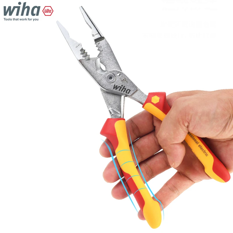 Wiha 45489 45705 VDE Insulated 8in1 Multi-Function Installation Pliers 225mm Industrial Electric