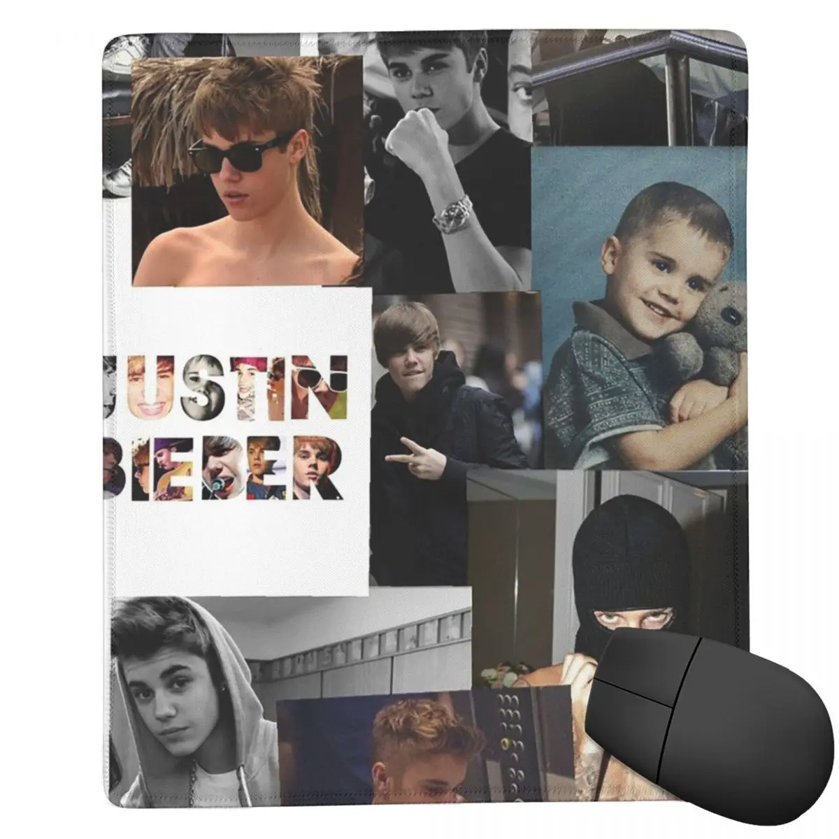 Justin Bieber Collages 7x9 in 22x18 cm Mouse Pad Computer Keyboard MouseMatGamer PC Laptop Desk MatOffice Accessories Table Mats