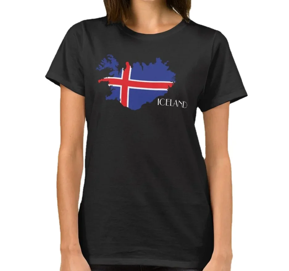 

Iceland Flag Map T-Shirt 100% Cotton O-Neck Short Sleeve Summer Casual Mens T-shirt Streetwear