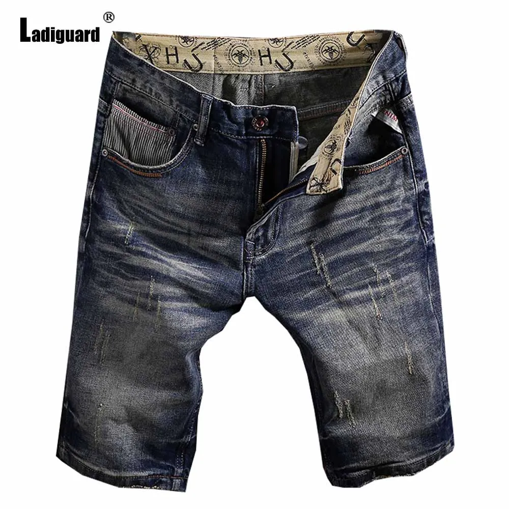 

Ladiguard 2023 Stylish simplicity Fashion Short Jeans Denim Half Pants Men Vintage Street Pocket Shorts Men's Ripped Shorts