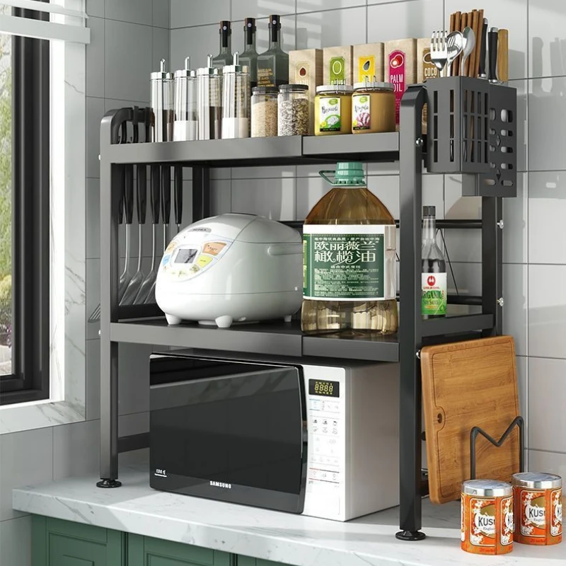 

Kitchen Storage Rack, Multi-Layer Adjustable Microwave Stand, Oven Storage Shelf, Home Countertop Organization Solution