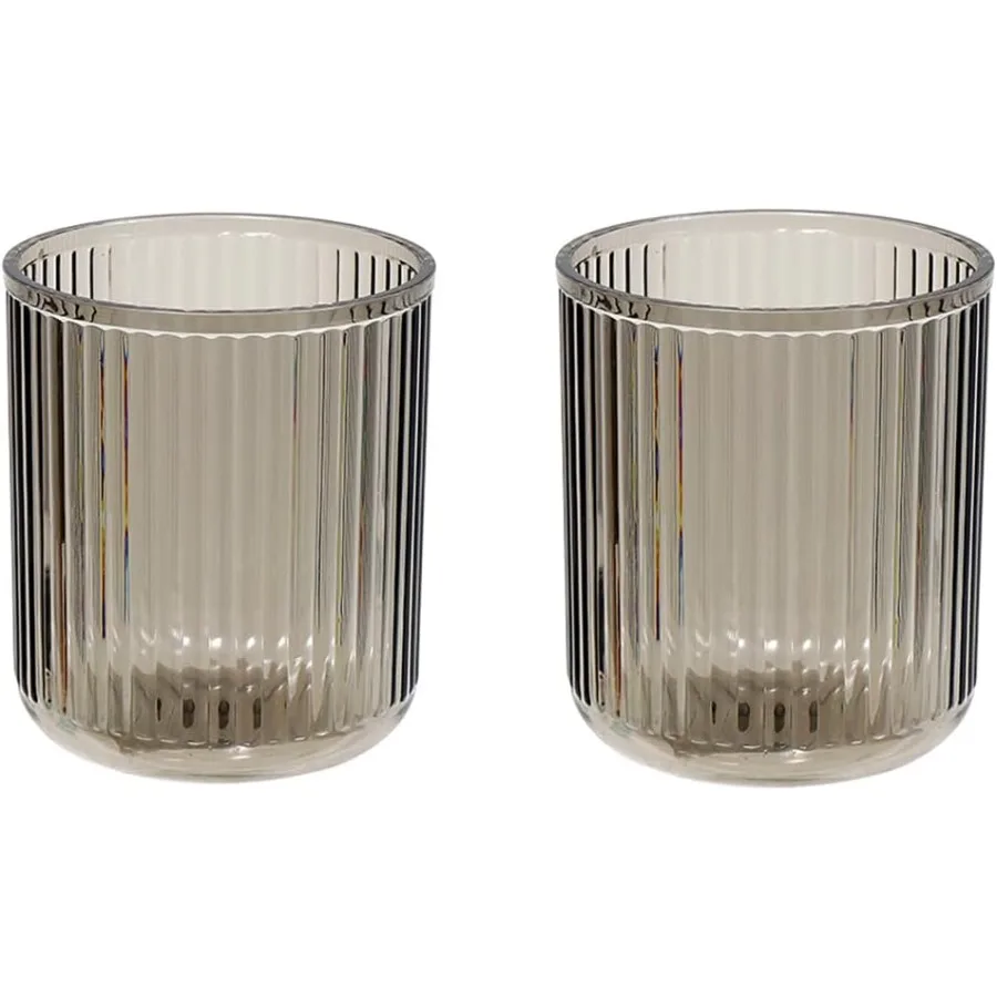 

Bathroom Tumbler 2 Pieces Ureakable Toothbrush Cup Dishwasher Safe Drinking Cup Gray and Gray