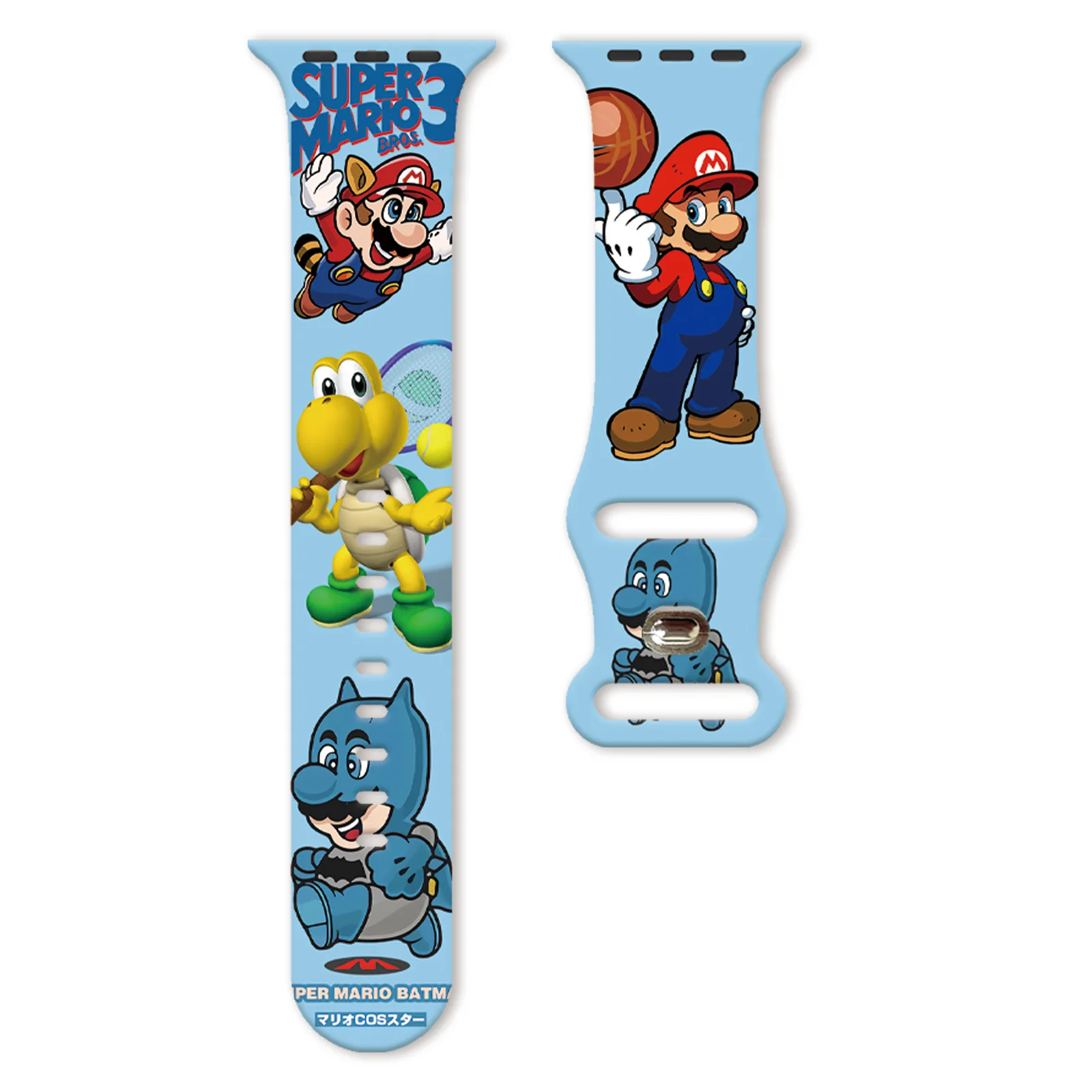 

Ремешок с детской памятью Марио для Apple Watch 11/10/9/8/SE, мягкий водонепроницаемый сменный силиконовый ремешок 46 мм/45 мм/44 мм/42 мм