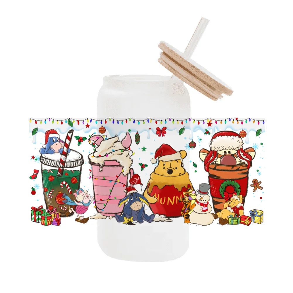 

11x24cm Winnie Pooh Christmas Disney Graffiti Stickers Aesthetic Cartoon Decals Laptop Luggage Phone Sticker Kids Toys