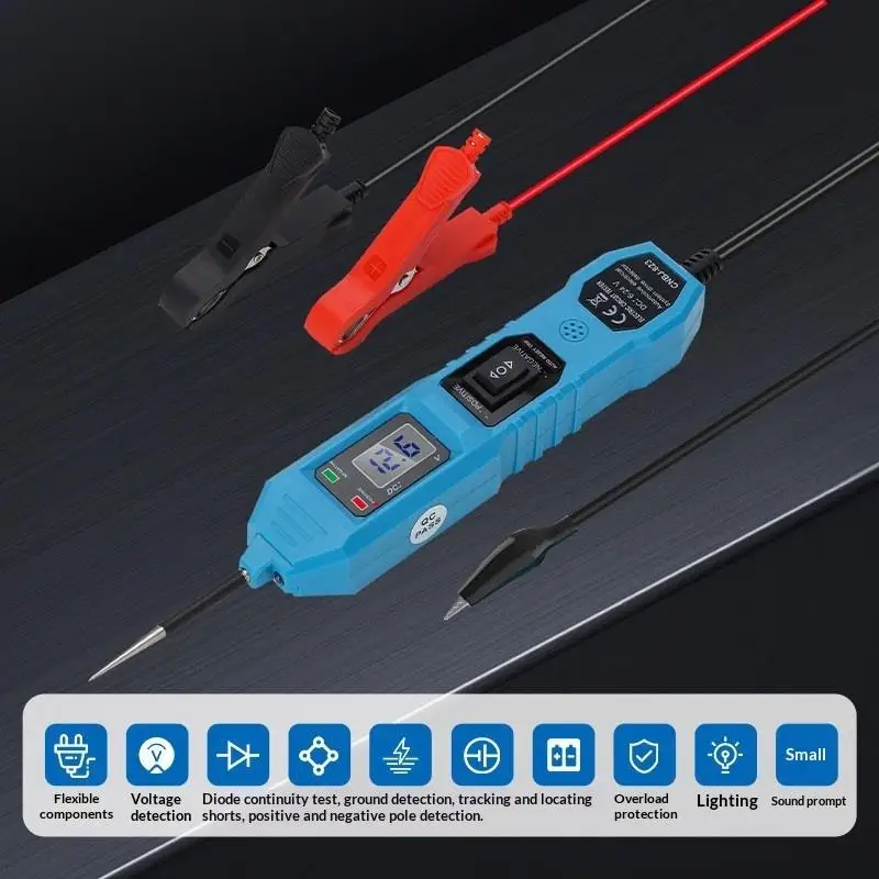 1Pcs Digital Multimeter Probe With Alligator Clips Car Circuit Tester Compatible With 3.5-36V Dc Automotive Electrical Systems