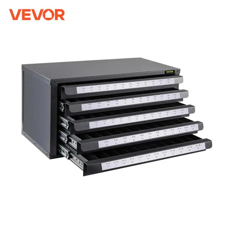 VEVOR Steel Stackable Tap Dispenser Organizer Cabinet W/ ID Strips 3/5-Drawer Workshop Hardware Auto Car Maintenance Storage Box