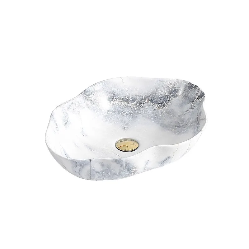 LMM ceramic table basin hand washing color face washing marble pattern basin household