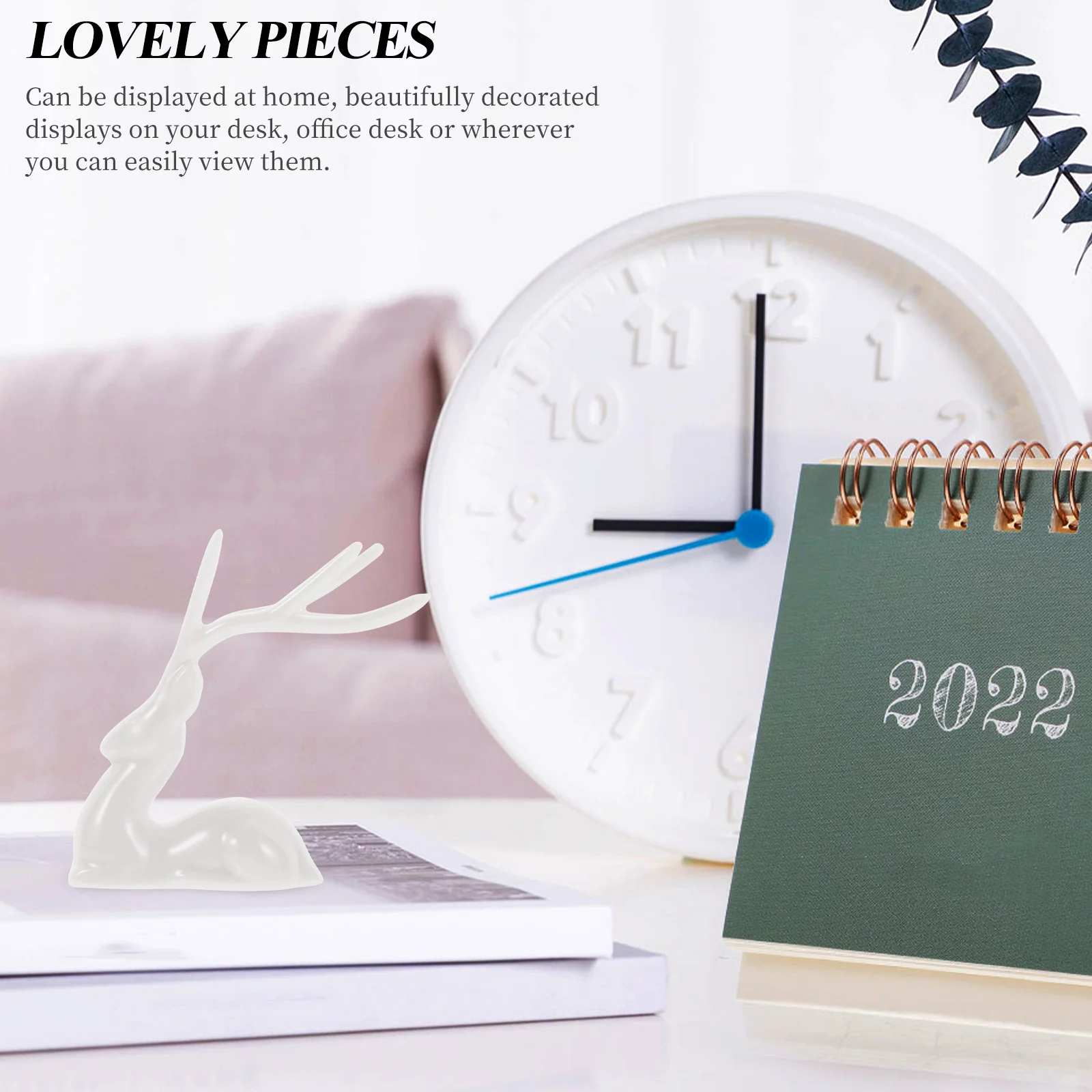 

Ceramic Elk Statue Creative Design Miniature Animal Decor for Home Office Christmas Table Top Decoration Nordic Style Room