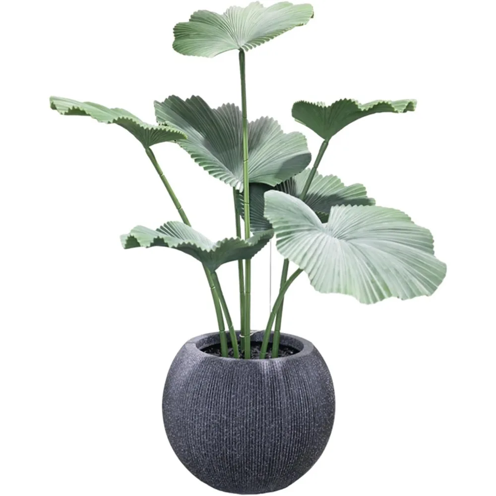 

Large Black Resin Planters with Drainage Holes - Indoor Outdoor Garden Flower Pots for Patio Balcony