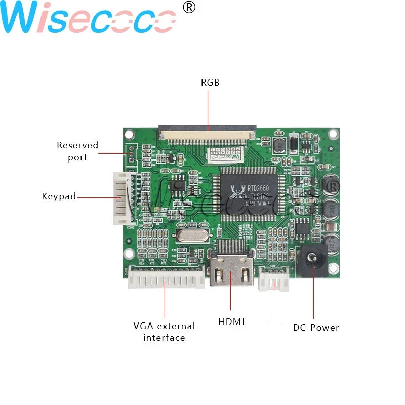 Wisecoco-電子ドライバーボード,3.5インチ,高解像度,JT035IPS02-V0 x 640,480 ips,400,rgb,vga,1,hdmi