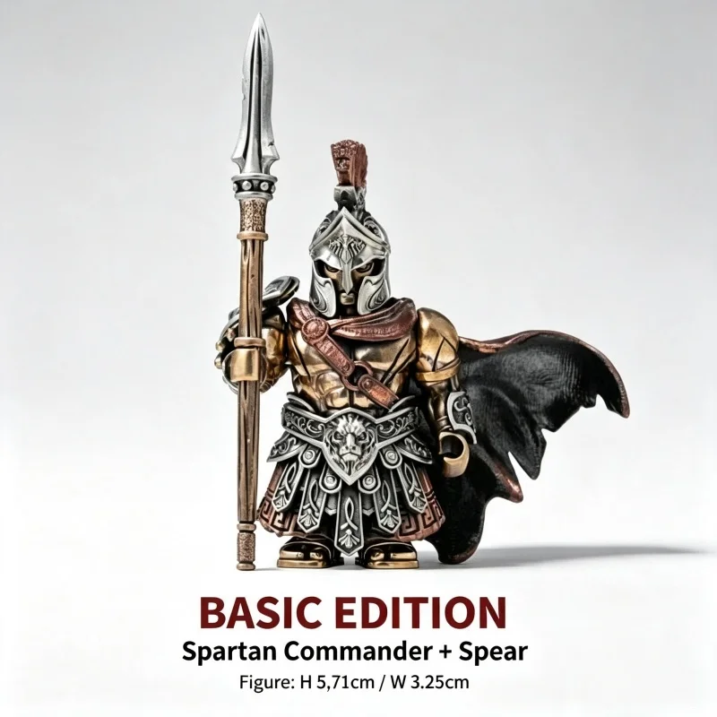 Fully Detachable Spartan Commander Figurine, Interchangeable Shields, Ancient Greek Hoplite Collectible Desktop Decor Ornament