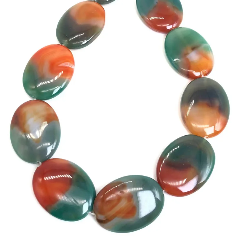 Onyx beads with 15X20mm oval stripe are available in a variety of colors for DIY charm bracelet and agat necklace jewelry making