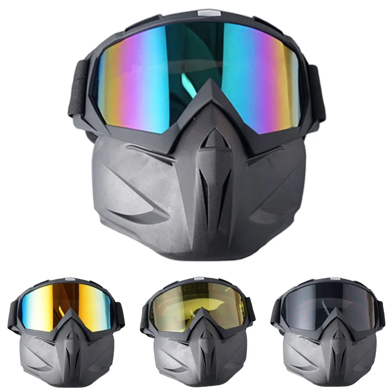 

Riding Mask Glasses Motorcycle Skiing Goggles UV Protection Face Mask Fof Men Women Detachable Fashion Sports Eyeglasses